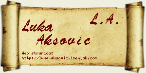Luka Aksović vizit kartica